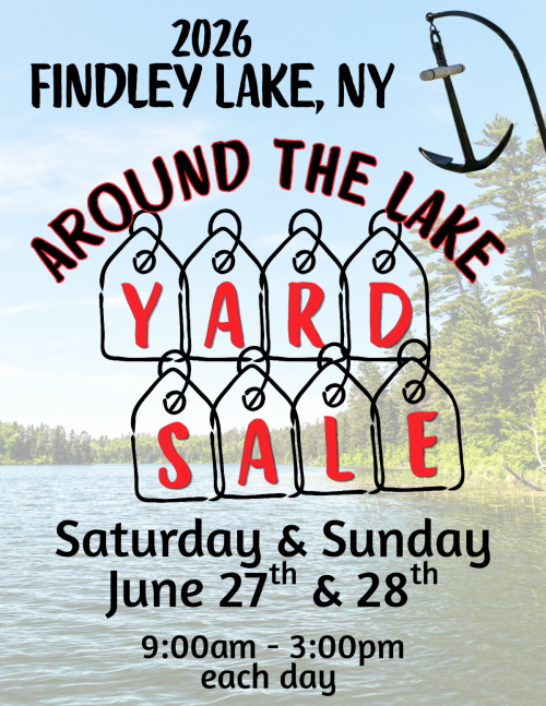 Findley Lake Around the Lake Yard Sale Saturday and Sunday June 27 and 28